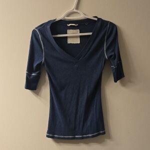 Source Unknown Deep Blue V-Neck Tee
